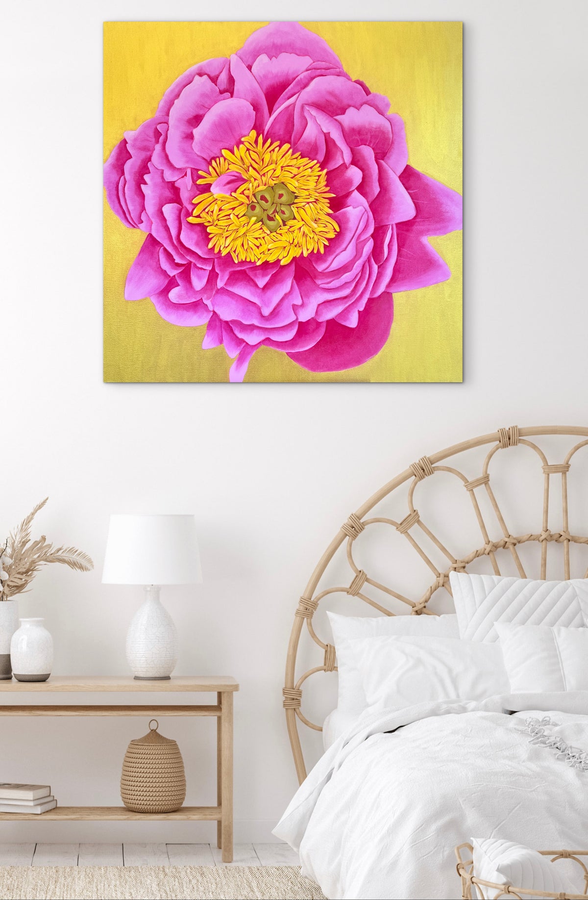 Golden Grace — Original Peony Painting